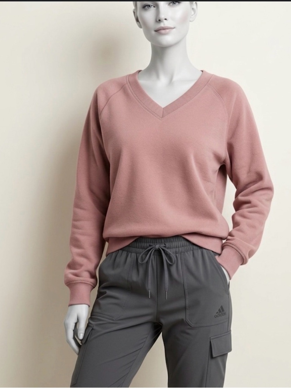 Buffalo David Bitton V-Neck Sweater in Taupe Rose Women’s in 3 sizes